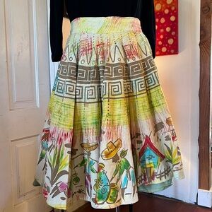 Vintage 1950’s Hand Painted Village Mexican Circle Skirt - Pinup Rockabilly